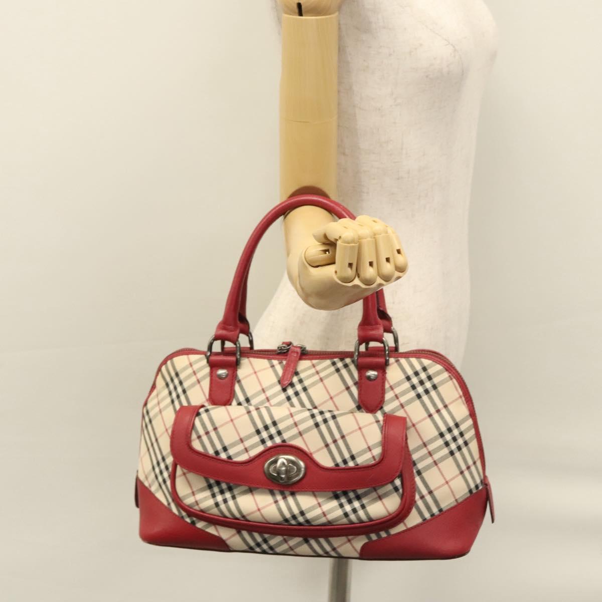 Burberry Nova Check Beige Canvas Handbag (Pre-Owned)