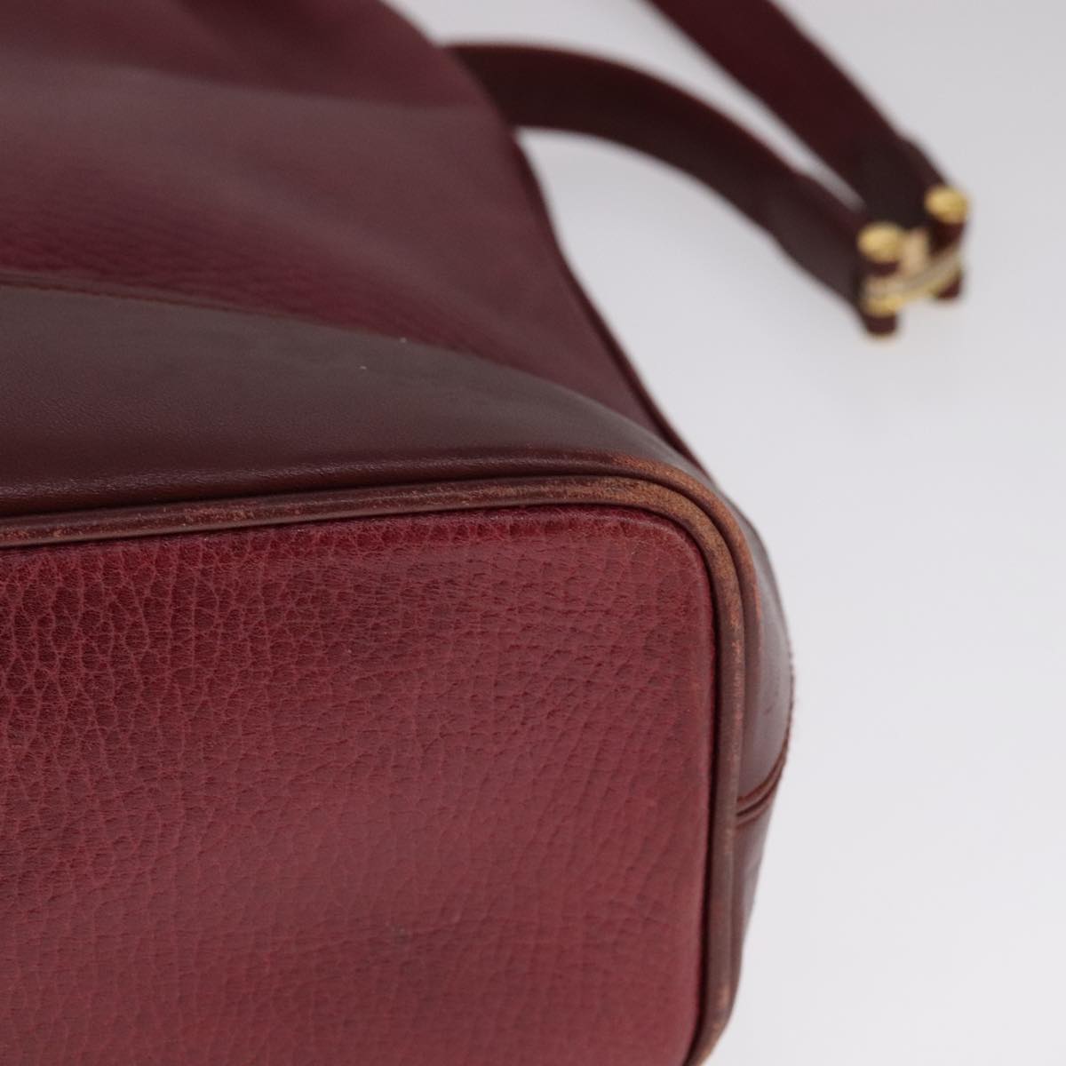 Cartier Must De Cartier Burgundy Leather Shoulder Bag (Pre-Owned)