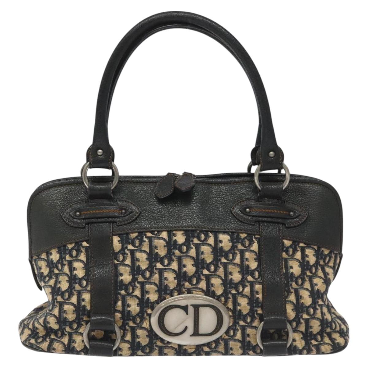 Dior Trotter Navy Canvas Handbag (Pre-Owned)