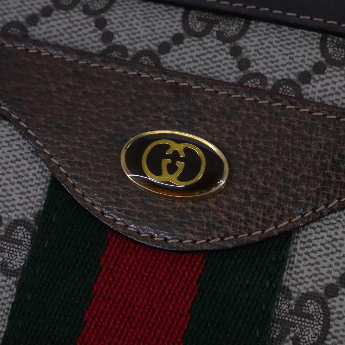 Gucci Ophidia Brown Canvas Shoulder Bag (Pre-Owned)