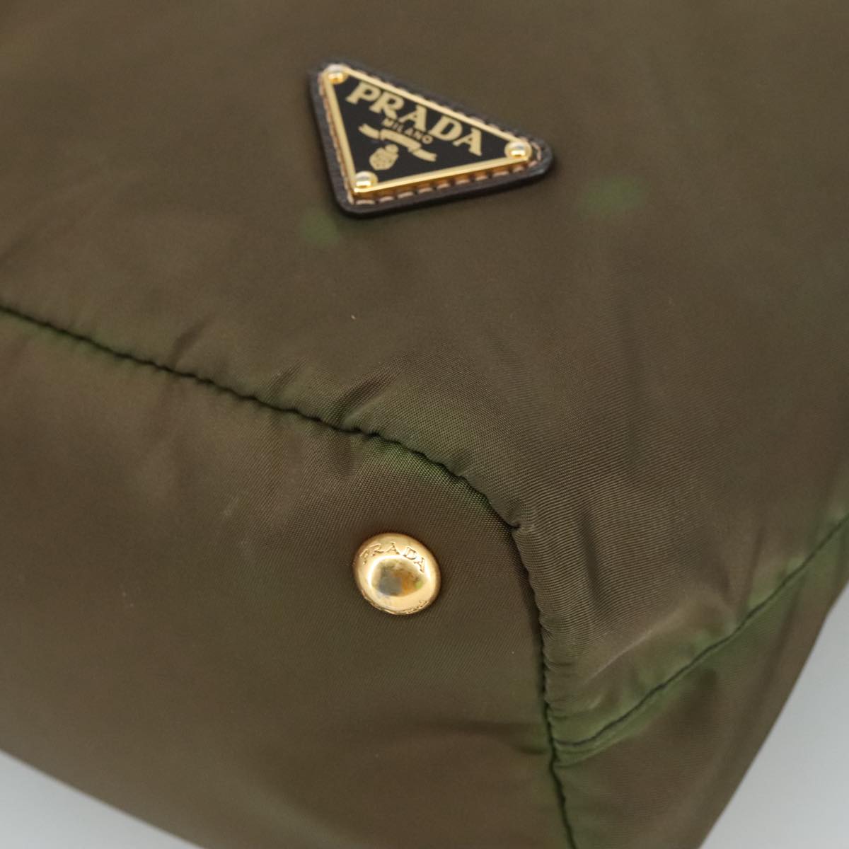 Prada Tessuto Khaki Synthetic Tote Bag (Pre-Owned)