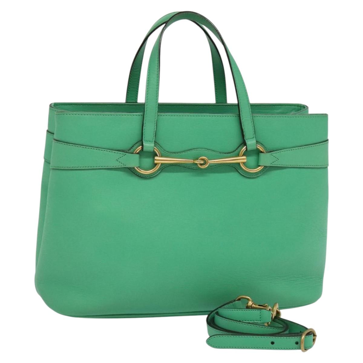 Gucci Britt Green Leather Handbag (Pre-Owned)