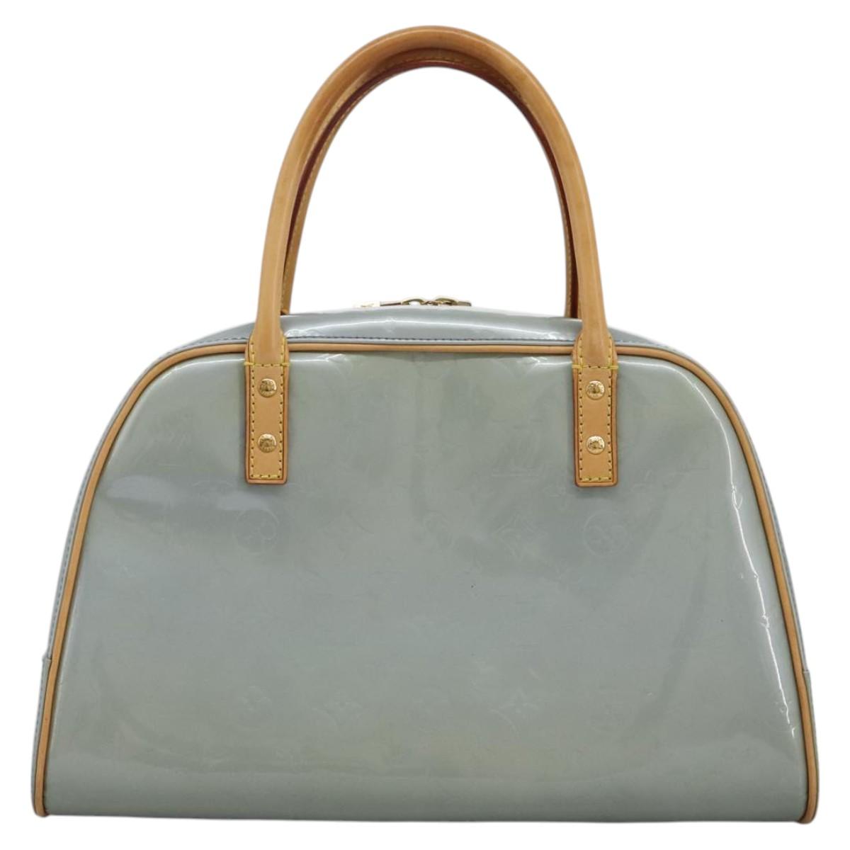 Louis Vuitton Tompkins Square Grey Patent Leather Handbag (Pre-Owned)