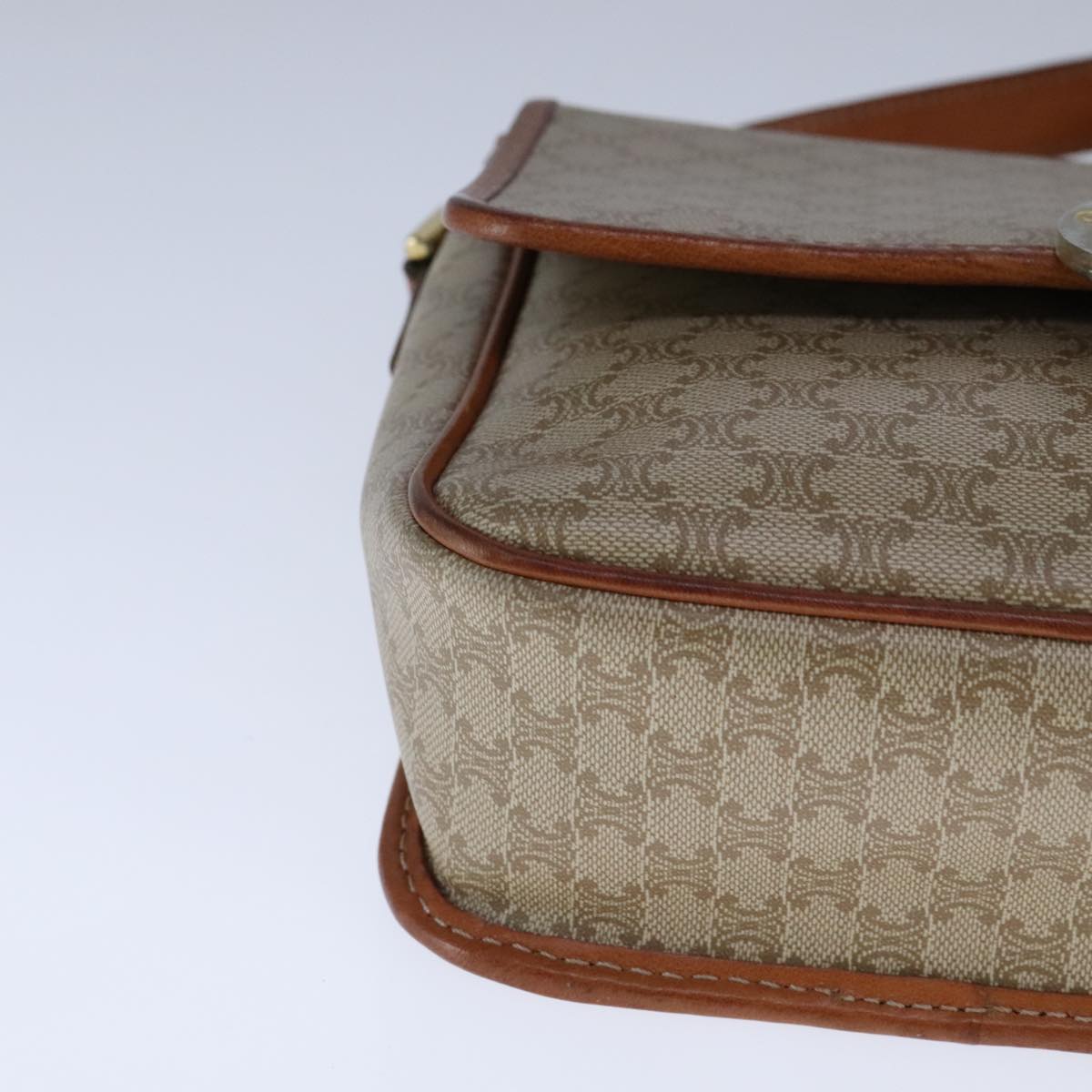 Céline Macadam Beige Canvas Shoulder Bag (Pre-Owned)