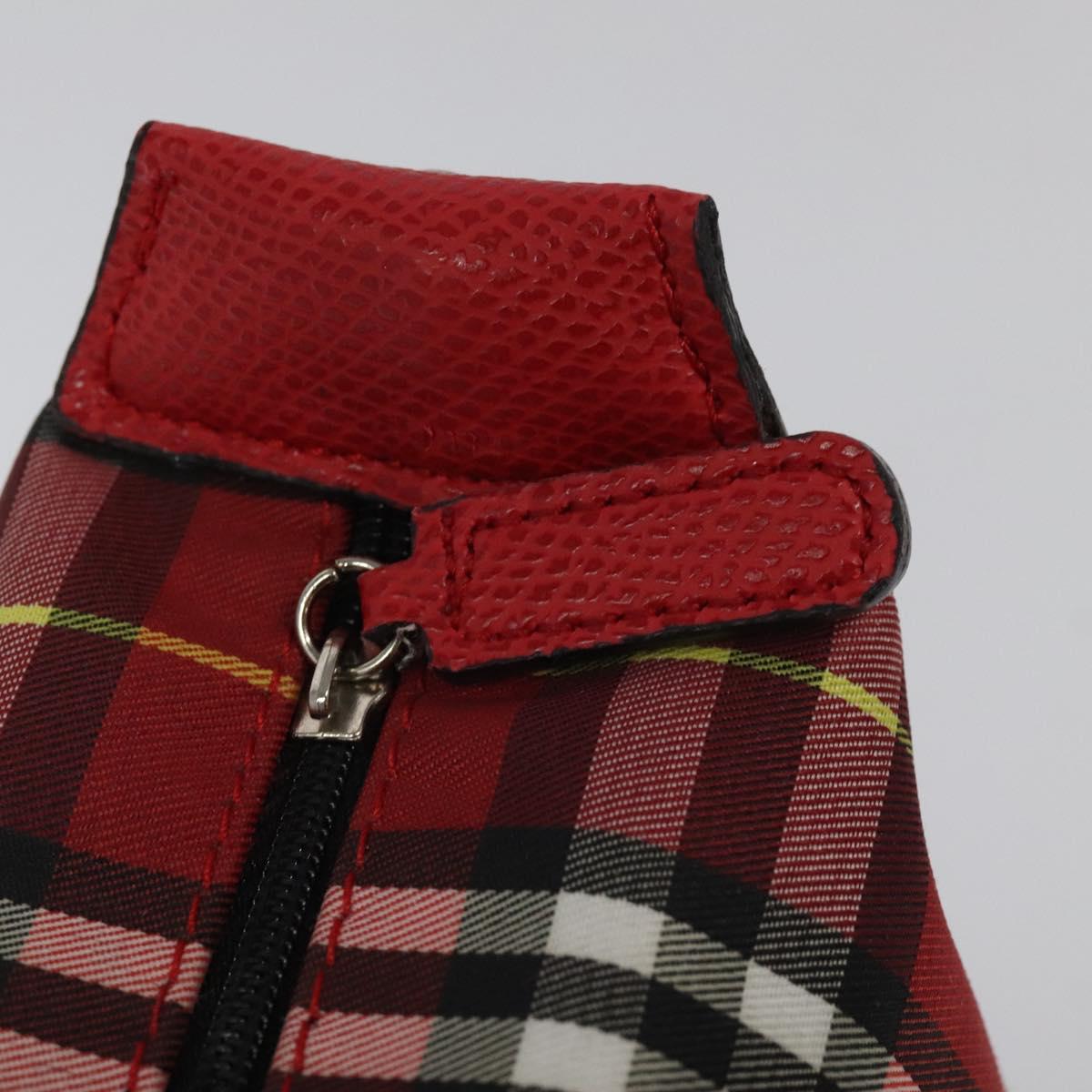 Burberry Nova Check Red Synthetic Handbag (Pre-Owned)