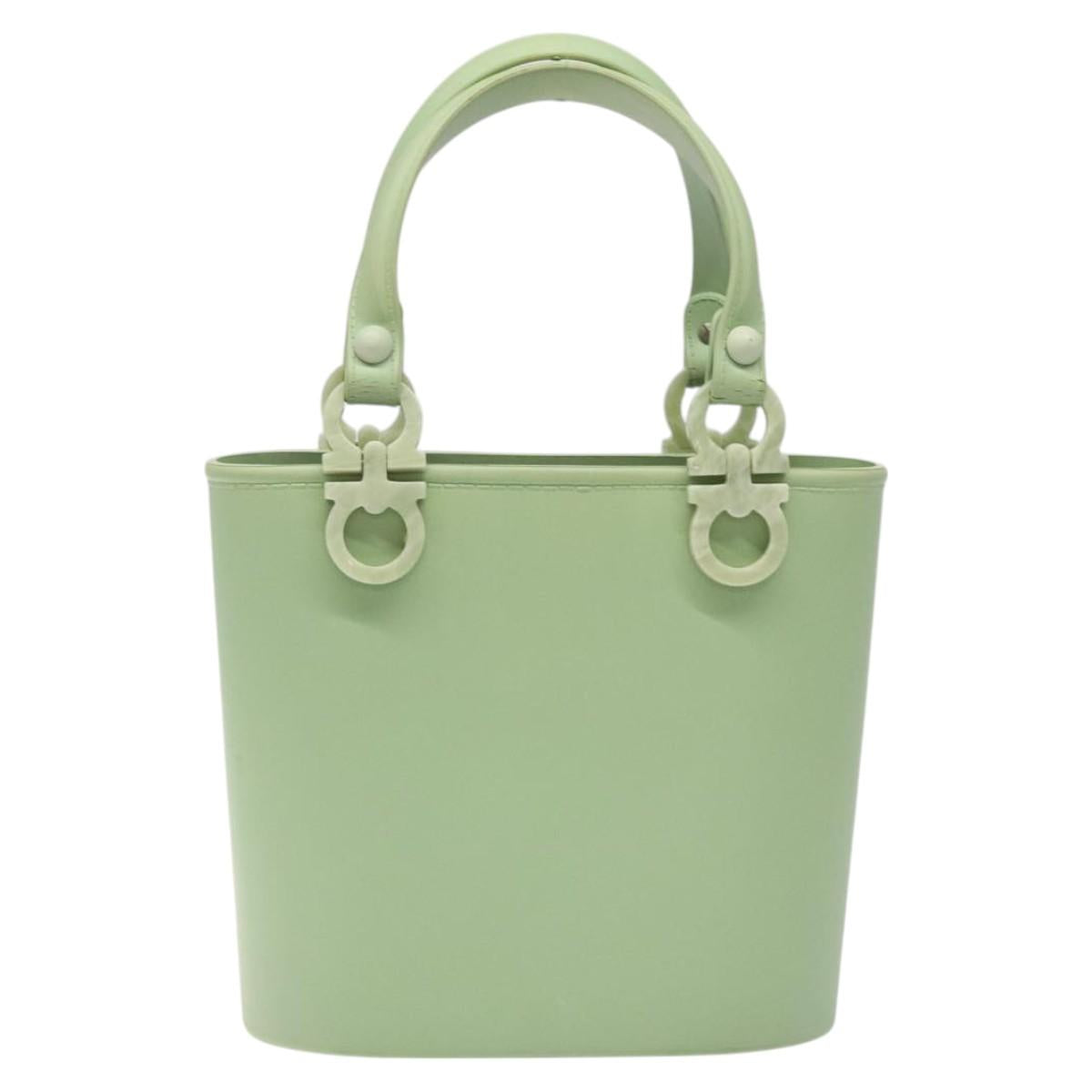 Salvatore Ferragamo Gancini Green Leather Handbag (Pre-Owned)