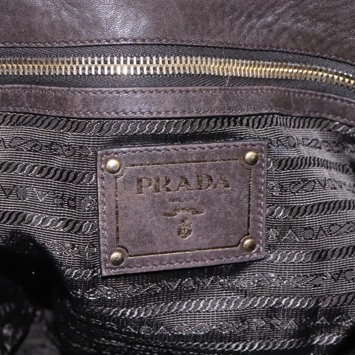 Prada Logo Jacquard Khaki Synthetic Handbag (Pre-Owned)