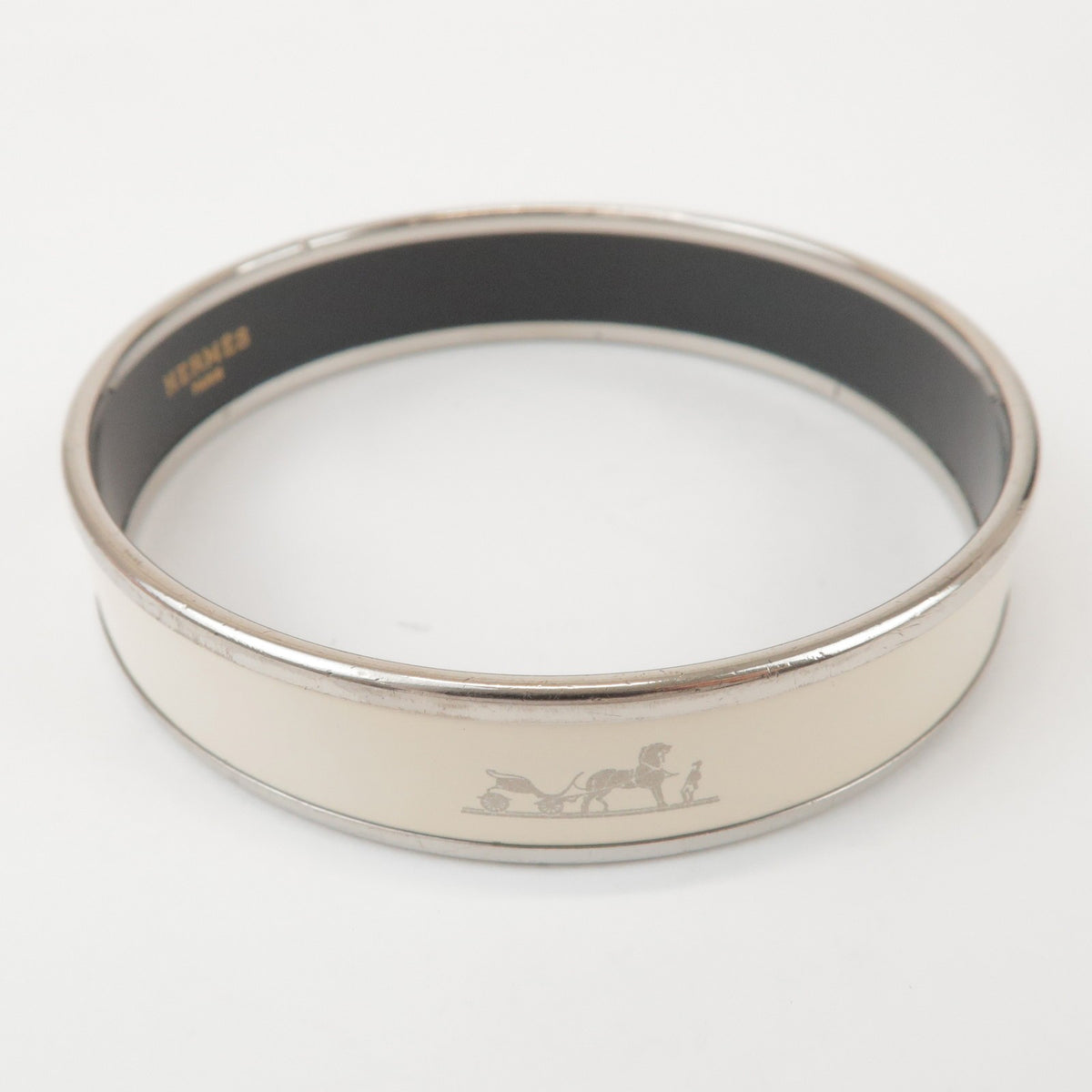 Hermes Caleche Bangle Enamel Silver Silver_Plated Bracelet Jewelry (Pre-Owned)