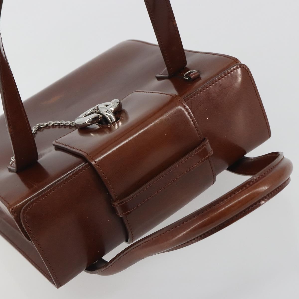 Cartier Panthère Leather Brown Patent_Leather Handbag (Pre-Owned)