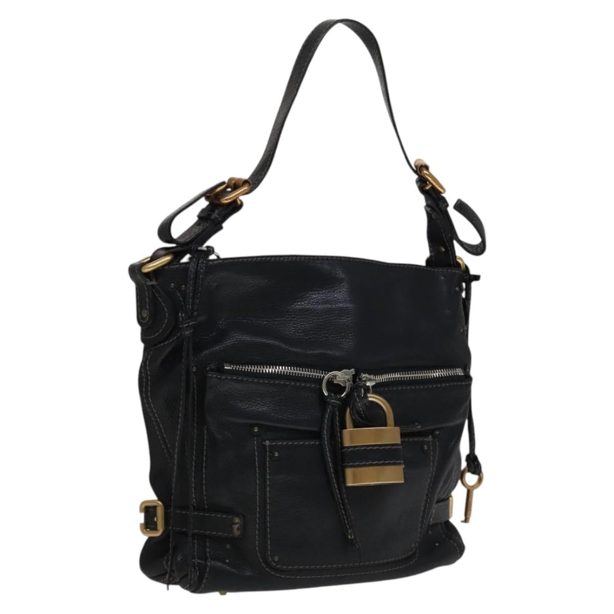 Chloé Paddington Black Leather Shoulder Bag (Pre-Owned)