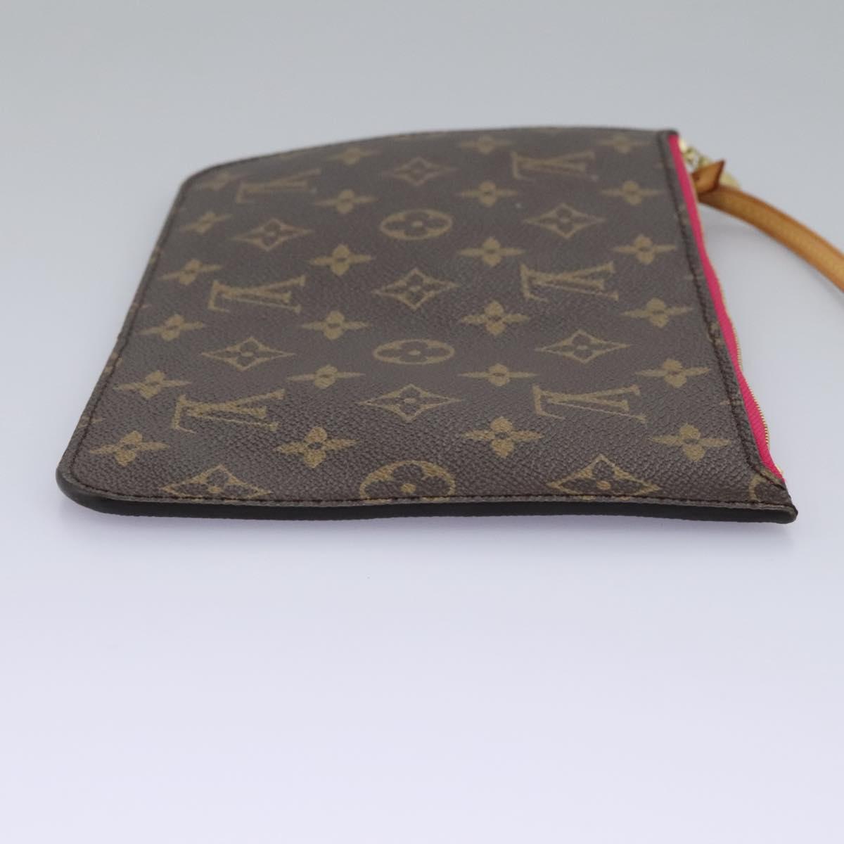 Louis Vuitton Neverfull Pouch Brown Canvas Clutch Bag (Pre-Owned)