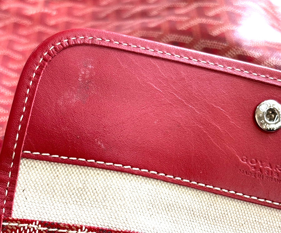 Goyard Saint Louis Reversible Coated Canvas And Printed Canvas Red Canvas Tote Bag Bag (Pre-Owned)