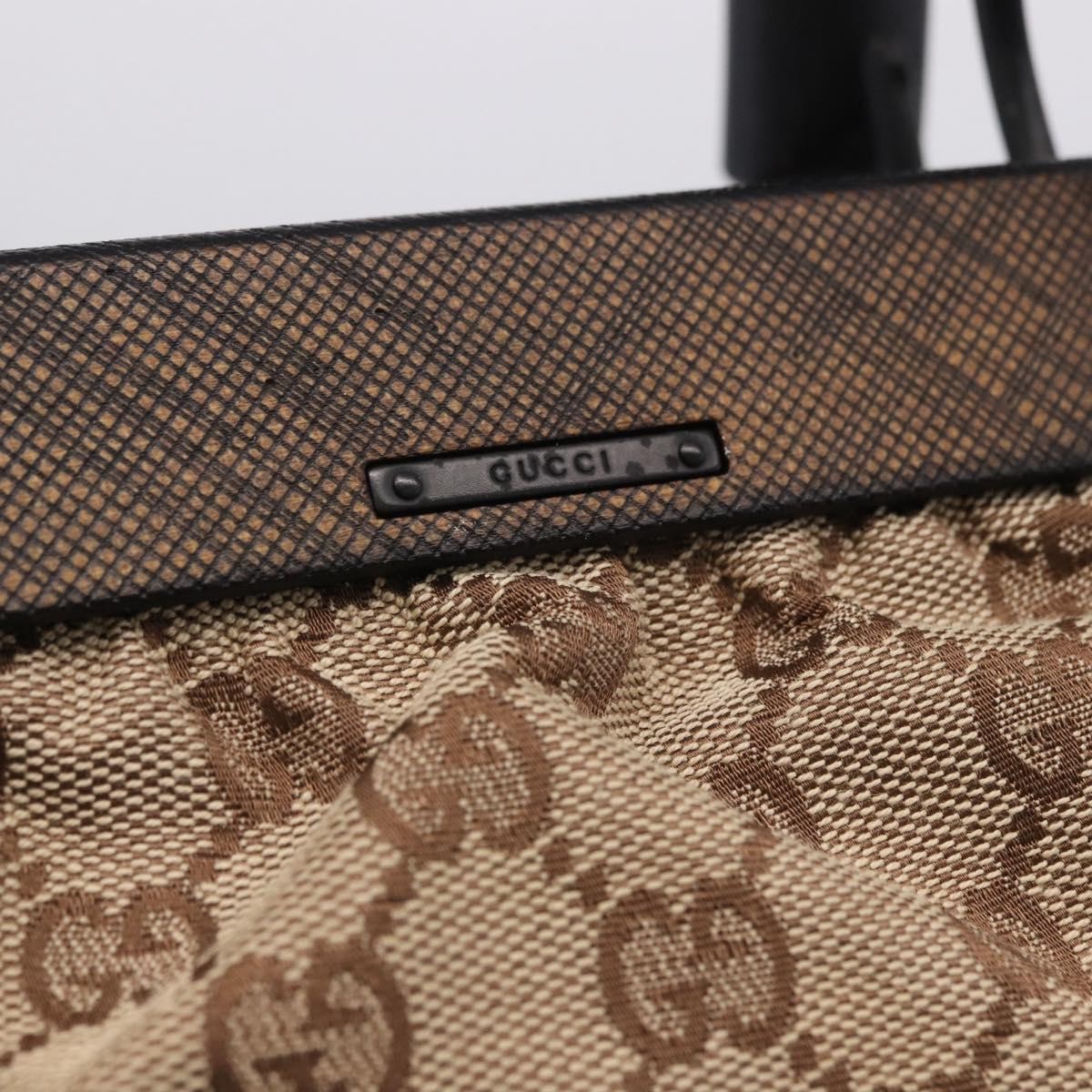 Gucci Wood Handle Frame Doctor Bag Gg Canvas Beige Canvas Shoulder Bag Bag (Pre-Owned)