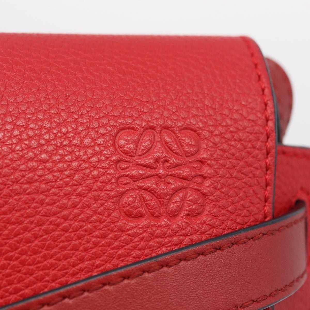 Loewe Metal Gate Leather Red Leather Shoulder Bag Bag (Pre-Owned)