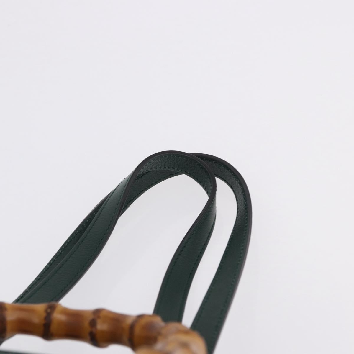 Gucci Diana Bamboo Handle Round Tote Leather Green Leather Tote Bag Bag (Pre-Owned)