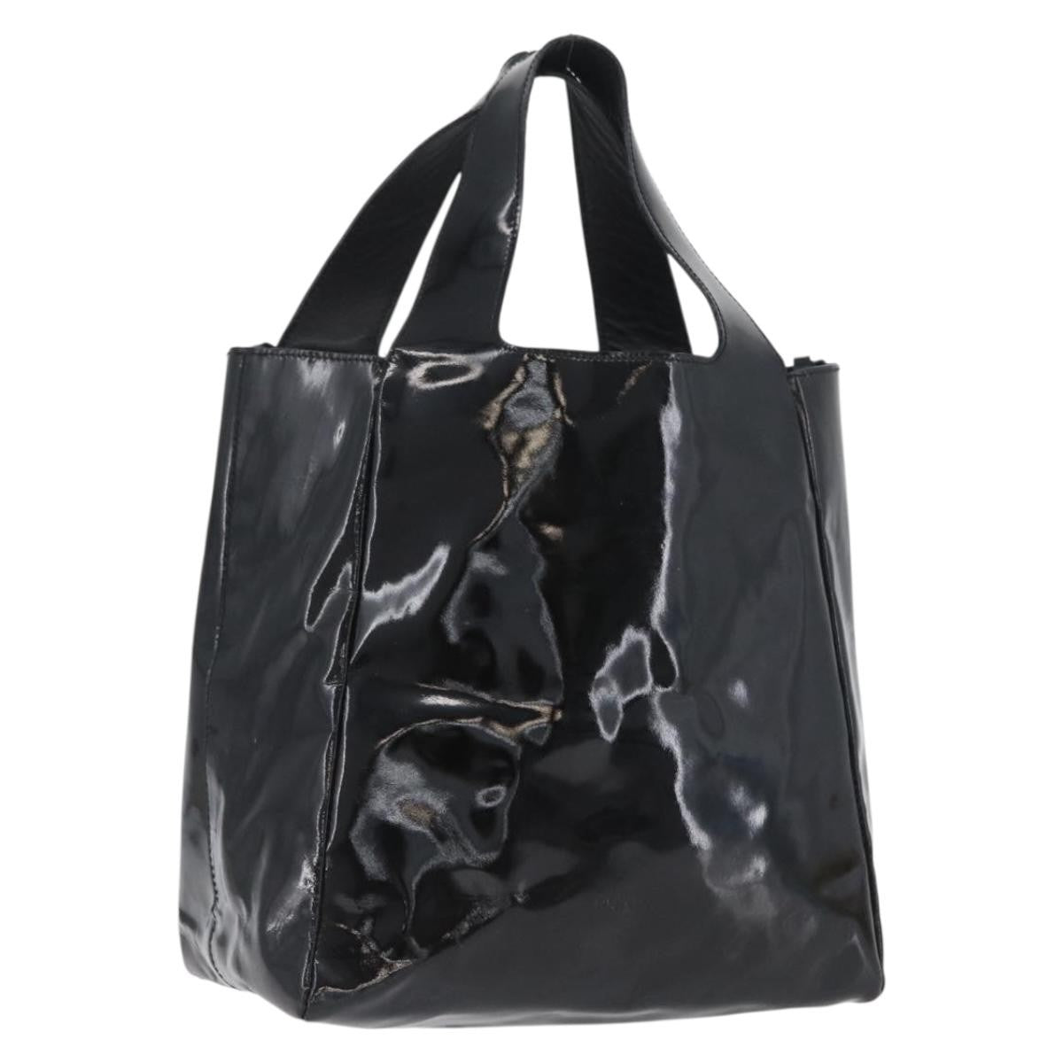 Prada Vintage Patent Leather Black Patent_Leather Handbag (Pre-Owned)