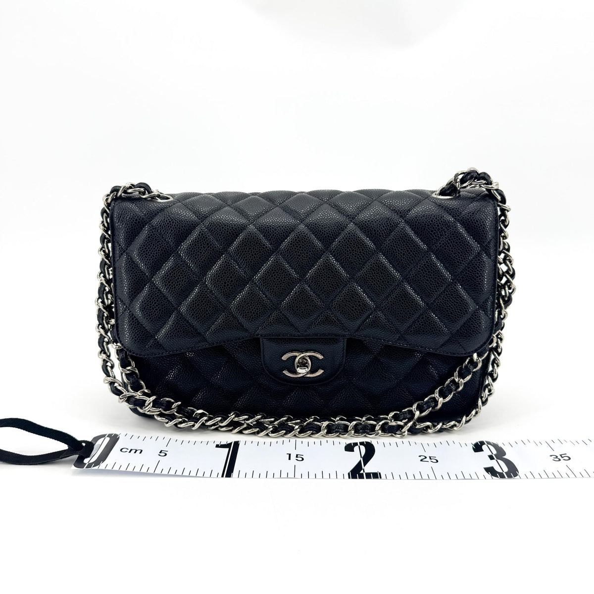Chanel Classic Single Flap Bag Quilted Lambskin Black Calfskin Shoulder Bag Bag (Pre-Owned)