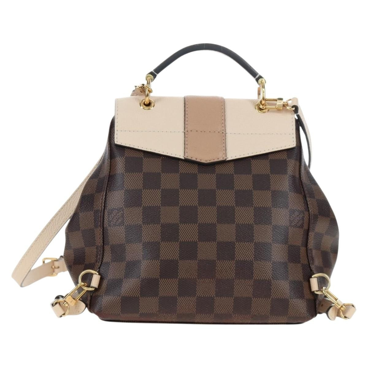 Louis Vuitton Clapton Backpack Damier And Leather Brown Canvas Backpack Bag (Pre-Owned)
