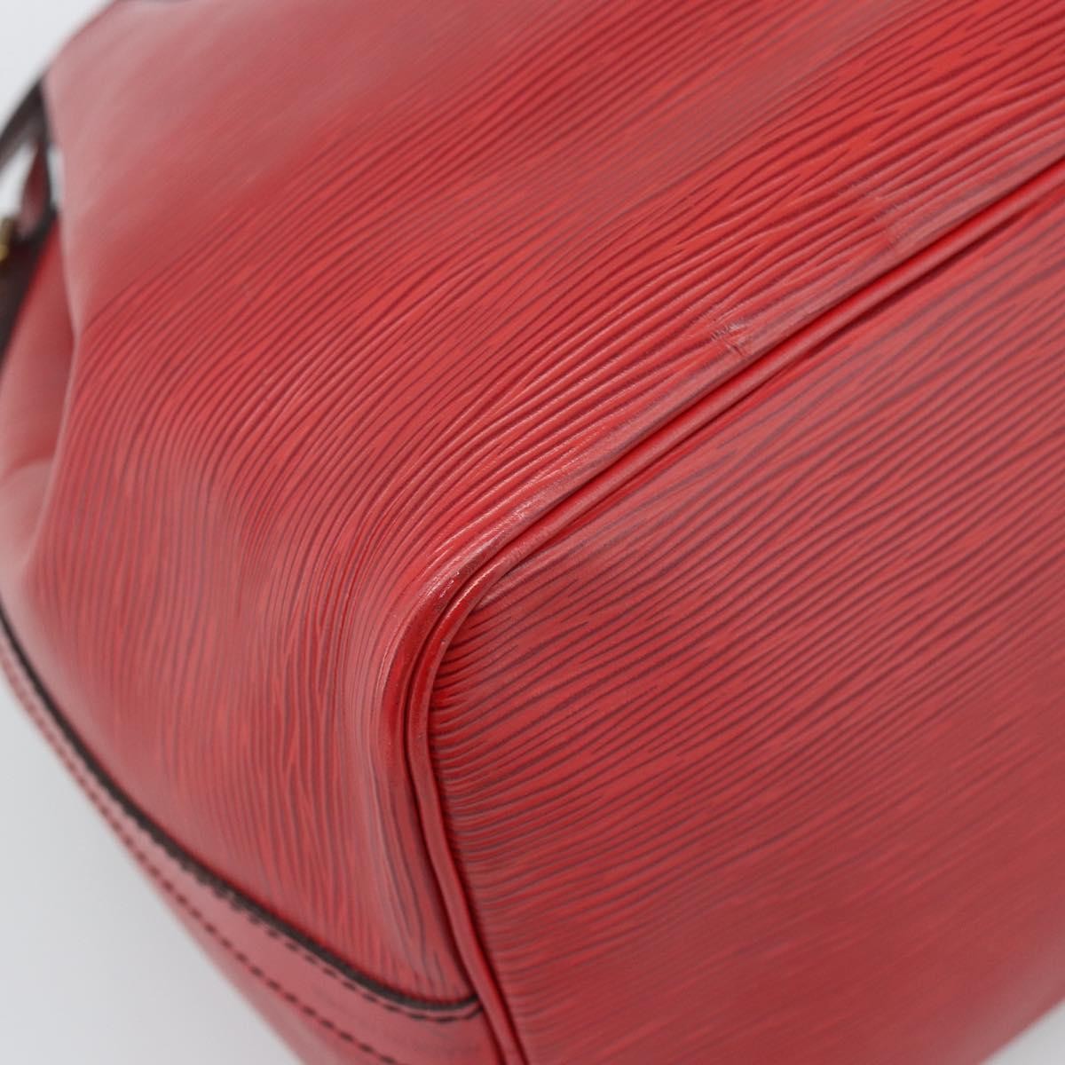 Louis Vuitton Petit Noe Monogram Canvas Red Leather Shoulder Bag Bag (Pre-Owned)