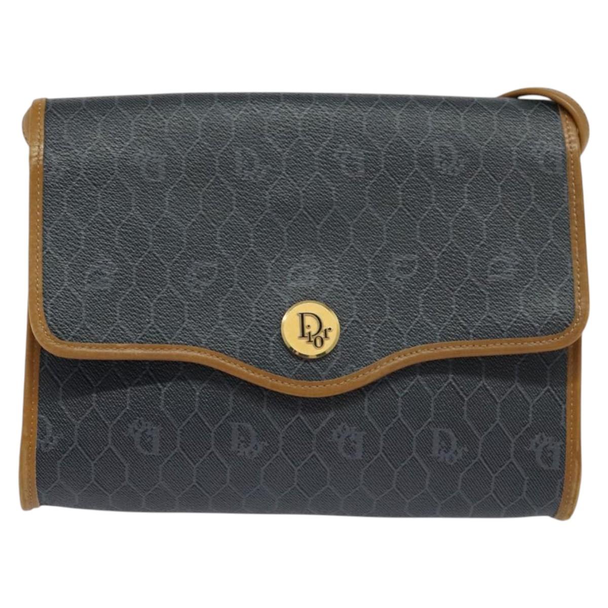 Dior Honeycomb Black Canvas Shoulder Bag (Pre-Owned)