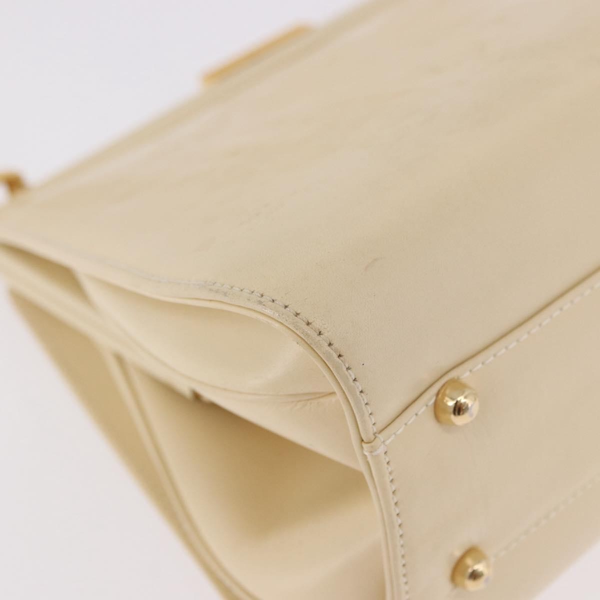 Gucci Vintage Convertible Box Leather Beige Patent_Leather Handbag (Pre-Owned)