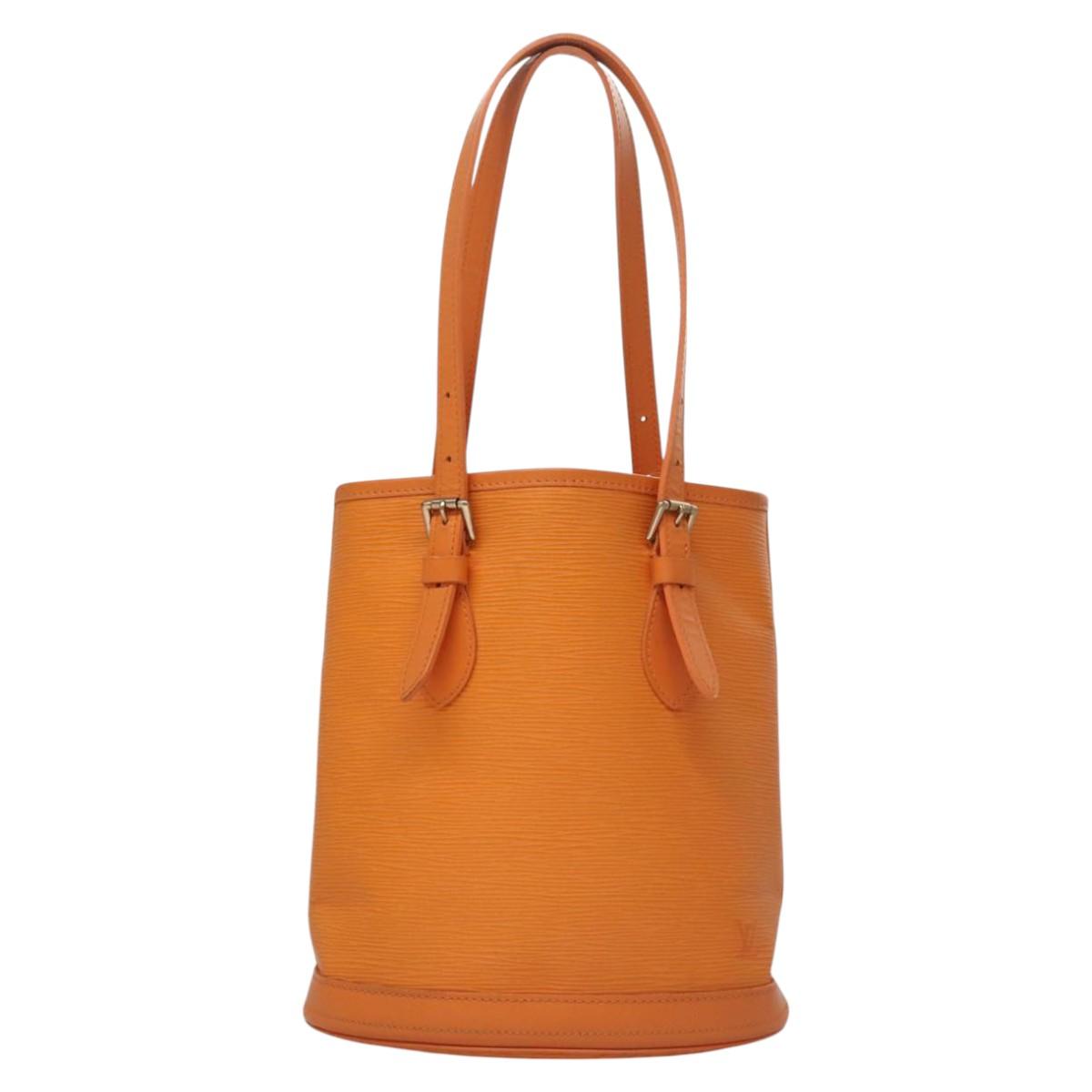 Louis Vuitton Bucket Pm Orange Leather Shoulder Bag (Pre-Owned)