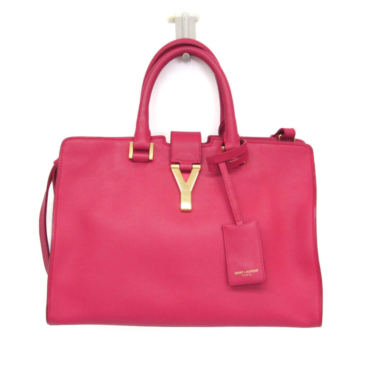 Saint Laurent Classic Y Cabas Leather Pink Leather Handbag (Pre-Owned)