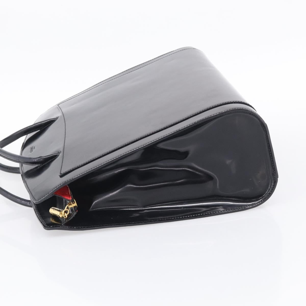 Celine Tote Leather Black Patent_Leather Tote Bag Bag (Pre-Owned)
