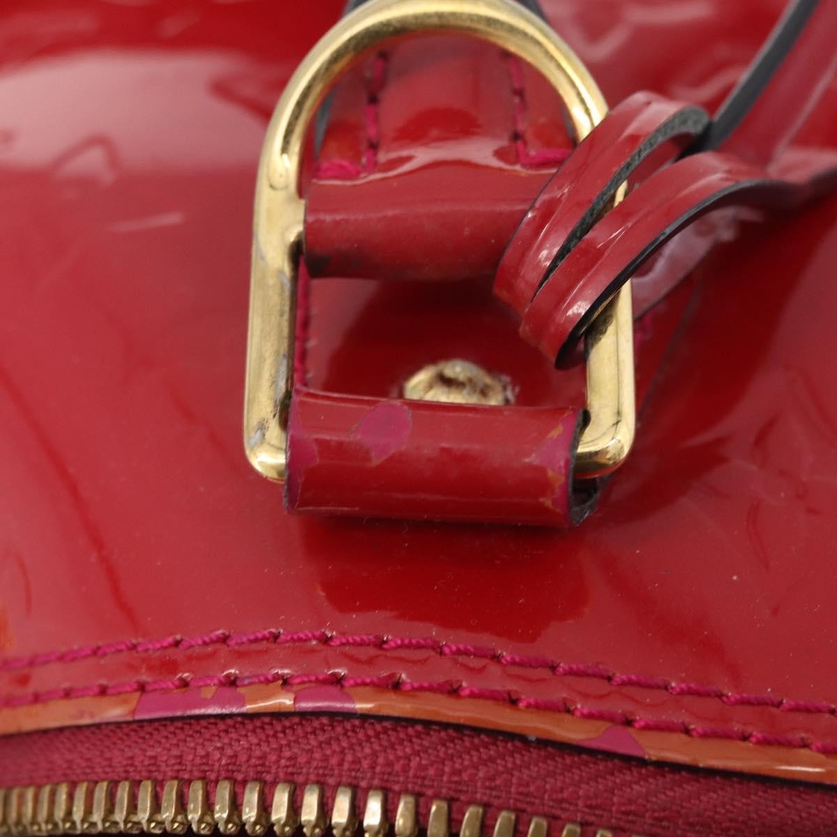 Louis Vuitton Alma Monogram Vernis Pink Patent_Leather Handbag (Pre-Owned)