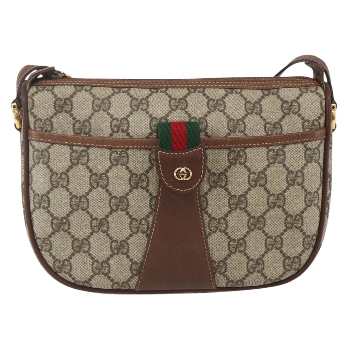 Gucci Vintage Web Gg Coated Canvas Beige Canvas Crossbody Bag Bag (Pre-Owned)