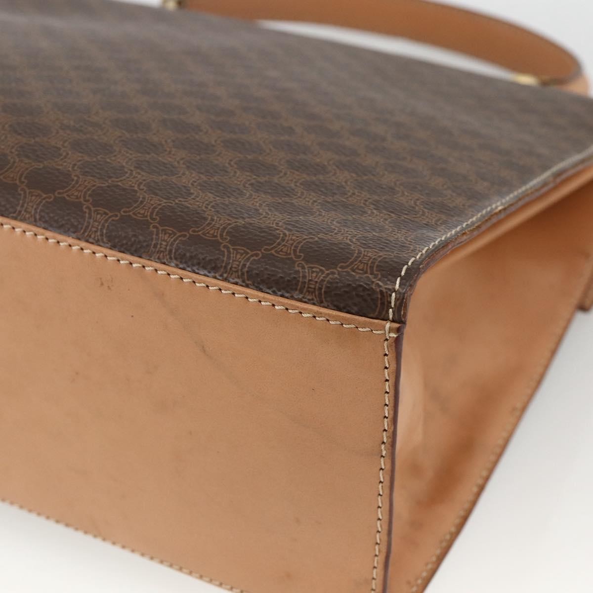 Celine Vintage Handbag Toile Céline Brown Canvas Handbag (Pre-Owned)
