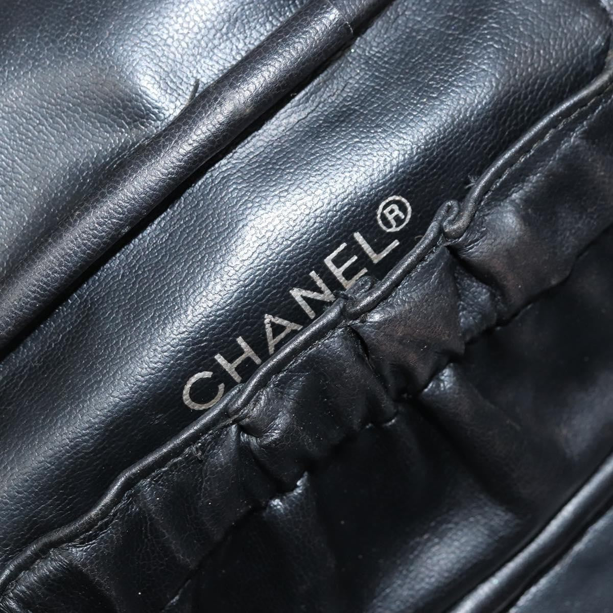 Chanel Vintage Cosmetic Case Lambskin Black Leather Clutche & Pouche Bag (Pre-Owned)