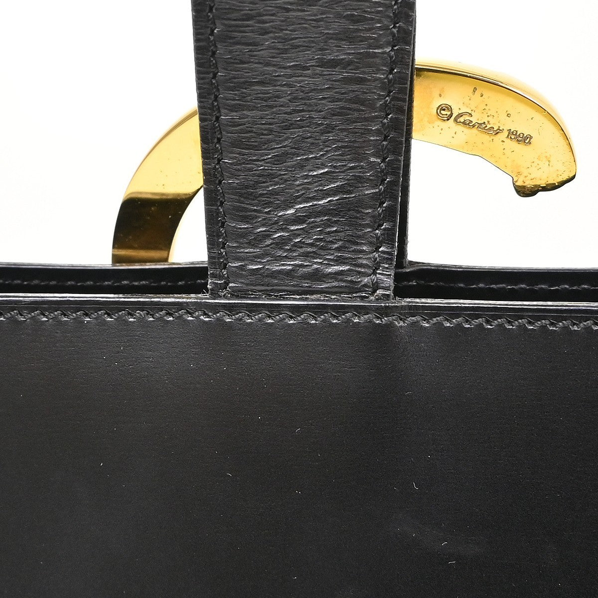 Cartier Panthère Leather Black Leather Handbag (Pre-Owned)