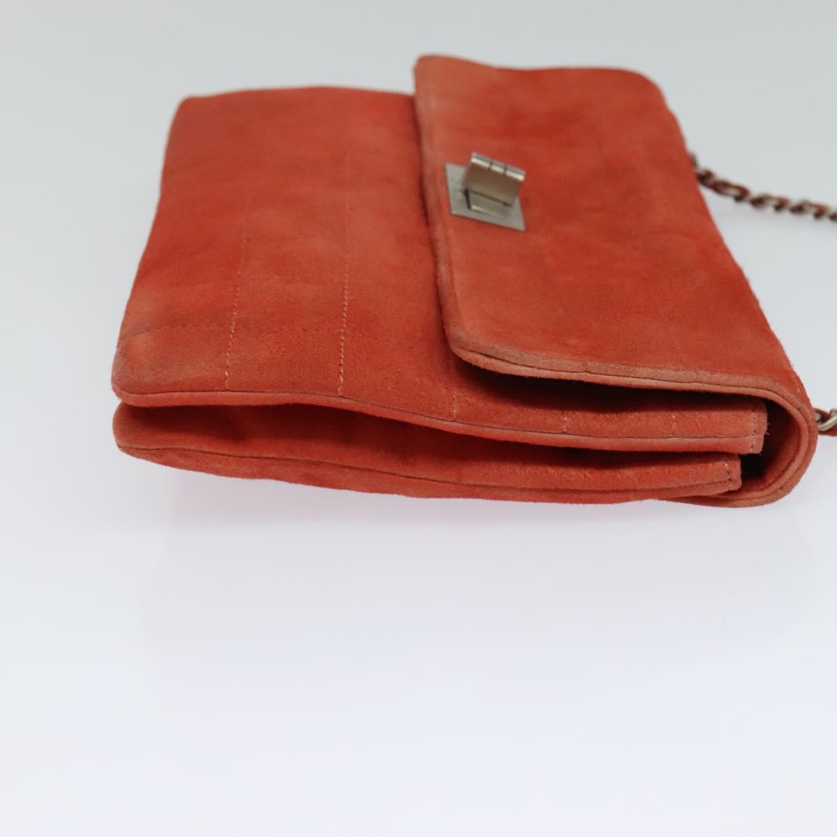 Chanel Chocolate Bar Red Suede Shoulder Bag (Pre-Owned)