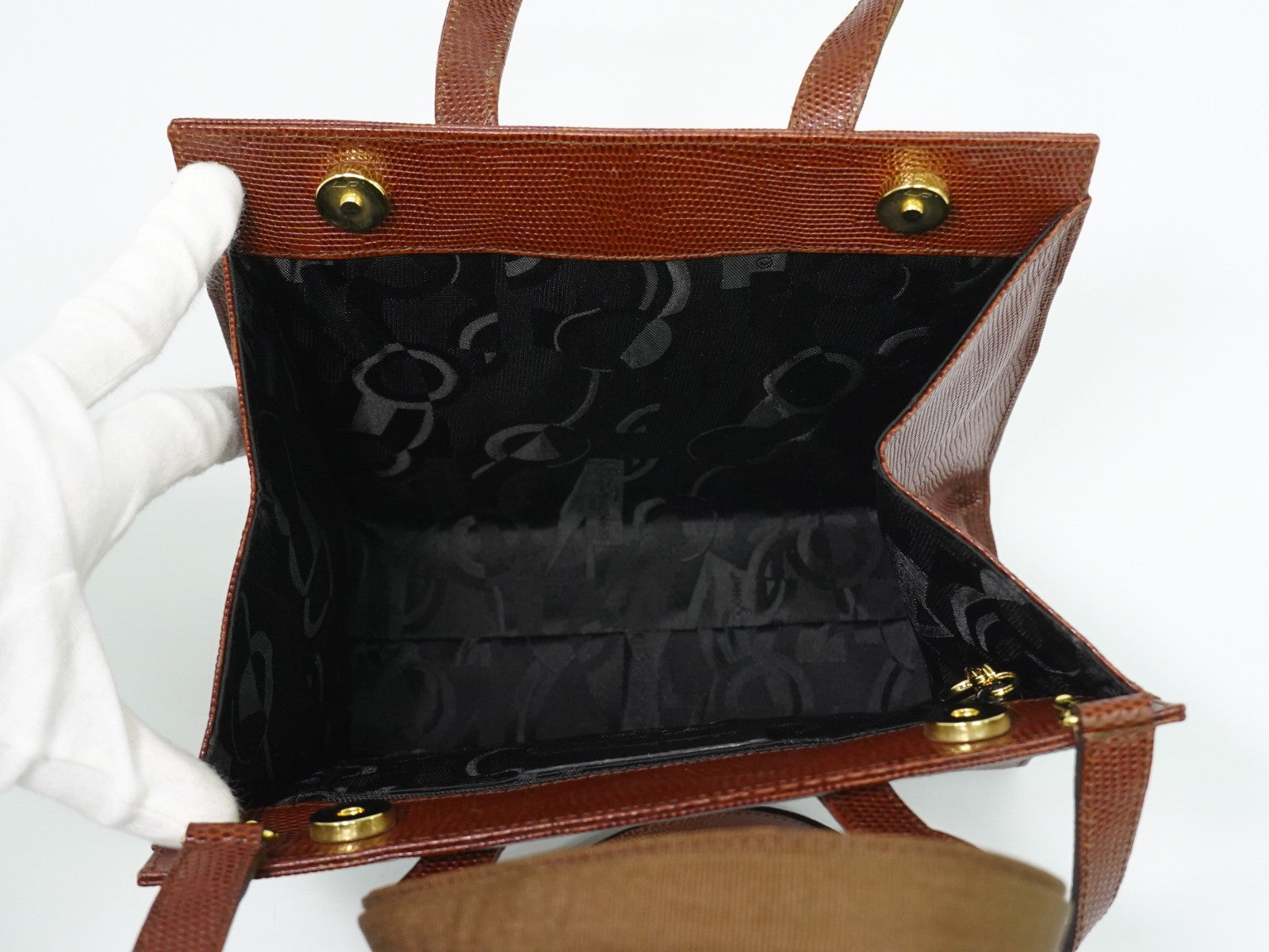 Salvatore Ferragamo Convertible Vara Bow Tote Leather Brown Leather Handbag (Pre-Owned)