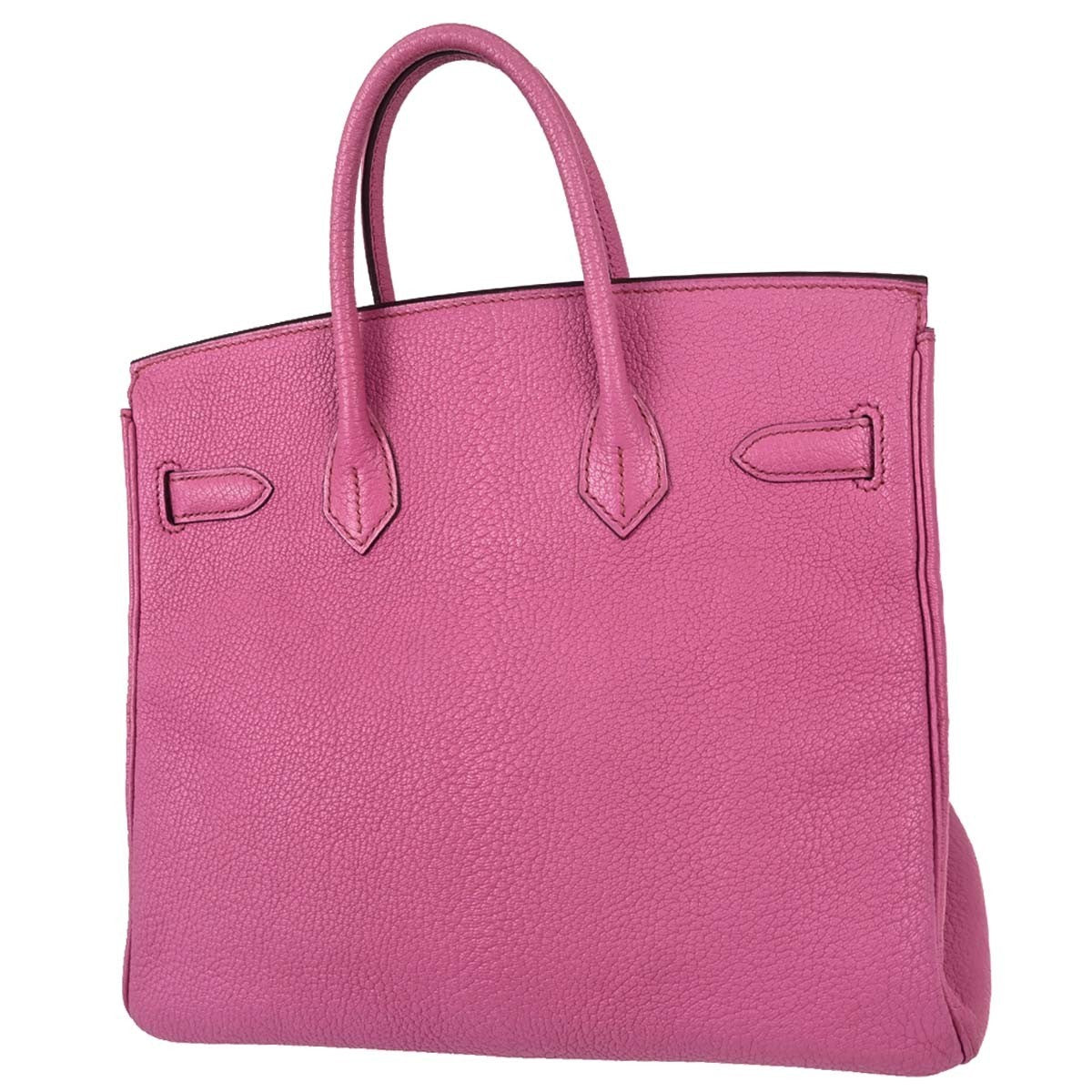 Hermes Hac Birkin Pink Chevre De Coromandel With Palladium Hardware Pink Leather Handbag (Pre-Owned)
