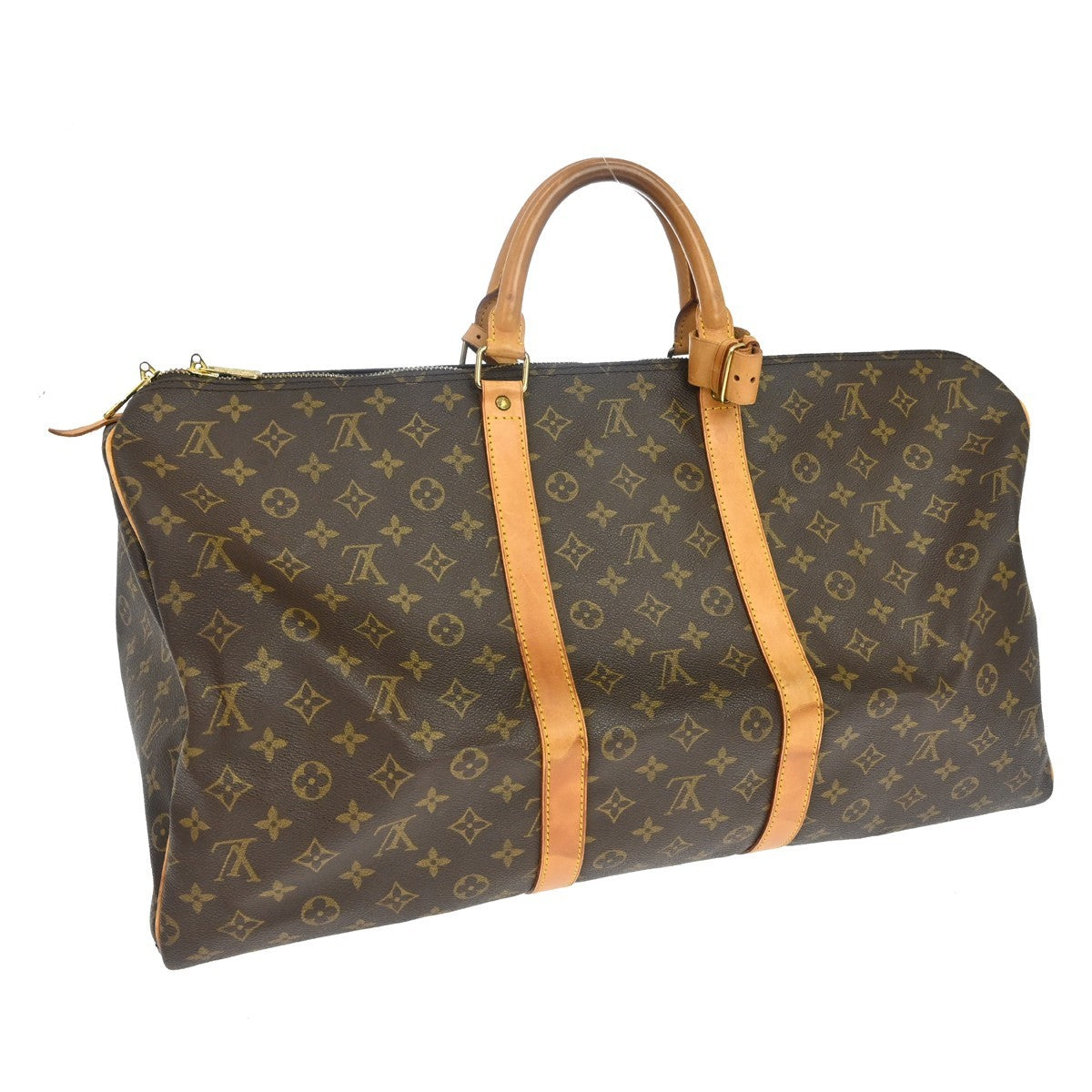 Louis Vuitton Keepall Monogram Brown Canvas Travel Bag Bag (Pre-Owned)