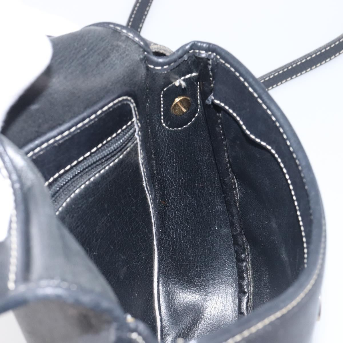Christian Dior Vintage Cd Logo Leather Navy Leather Shoulder Bag Bag (Pre-Owned)