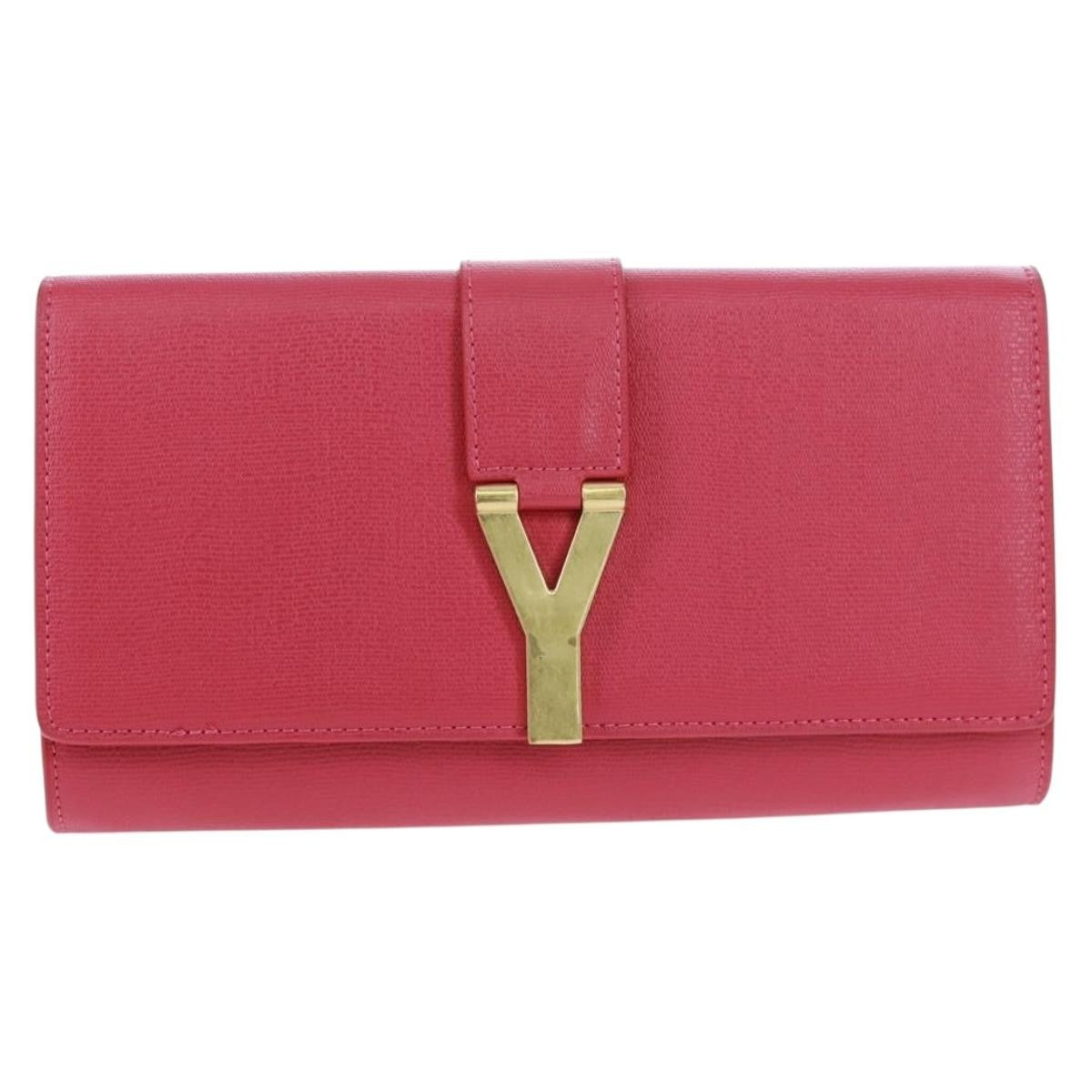 Saint Laurent Chyc Clutch Leather Pink Leather Clutche & Pouche Bag (Pre-Owned)