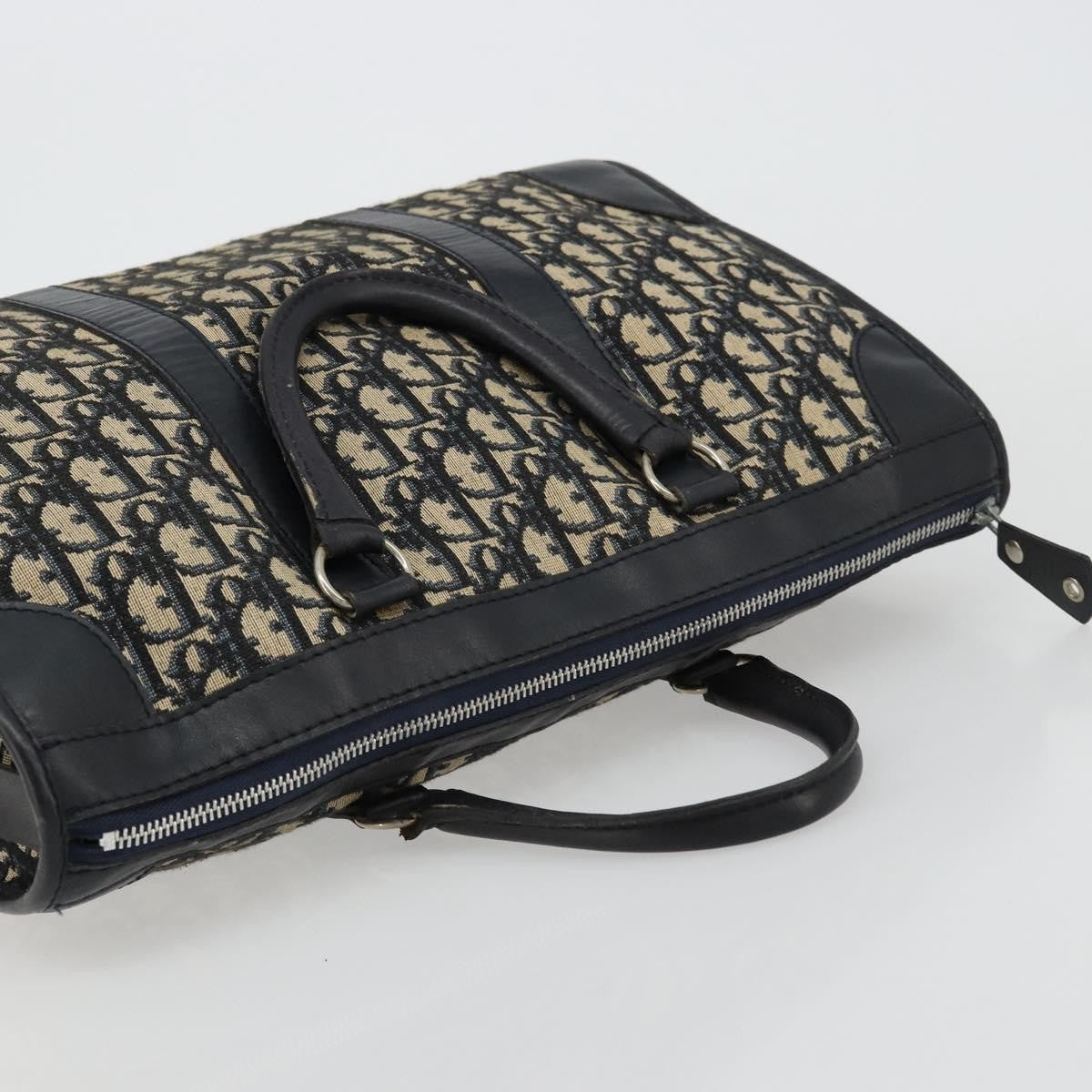 Christian Dior Vintage Trotter Boston Diorissimo Canvas Navy Canvas Handbag (Pre-Owned)