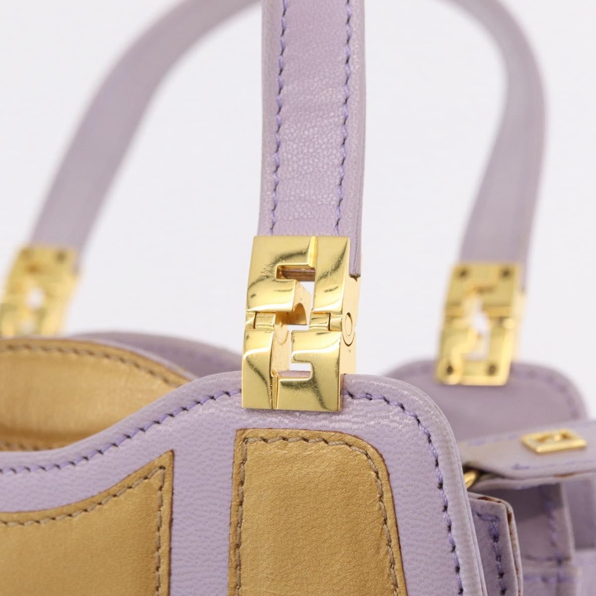 Fendi Handbag Cuir Purple Leather Handbag (Pre-Owned)