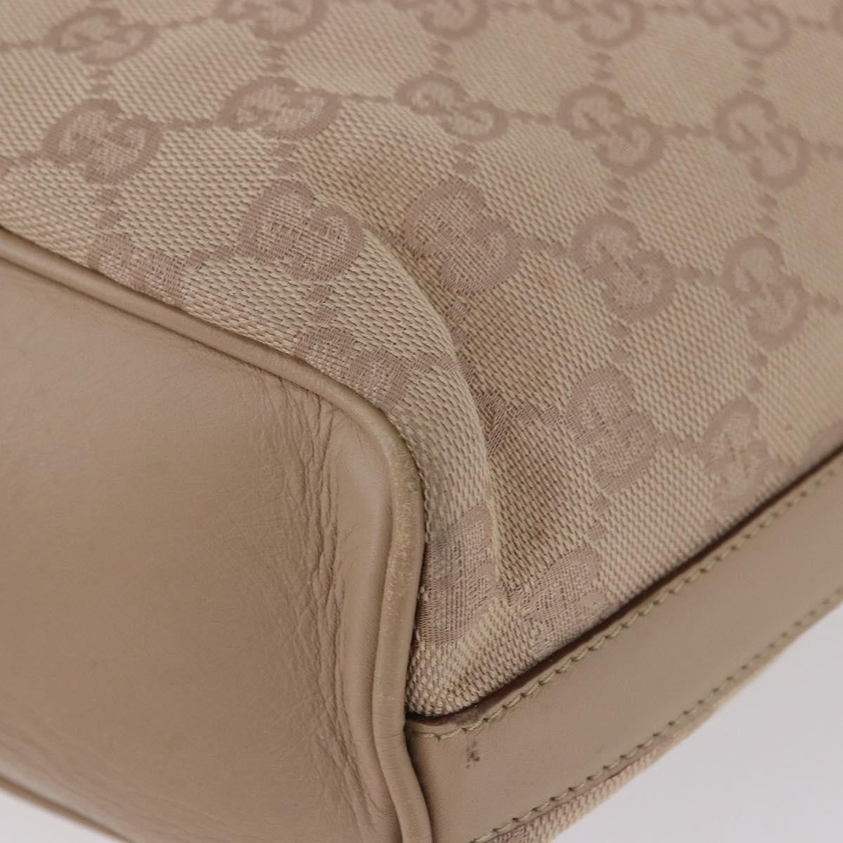 Gucci Zip Hobo Canvas Beige Canvas Handbag (Pre-Owned)