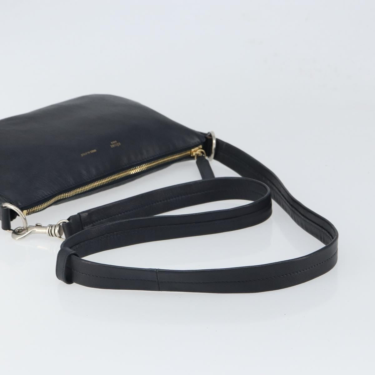 Celine Vintage Leather Navy Leather Shoulder Bag Bag (Pre-Owned)