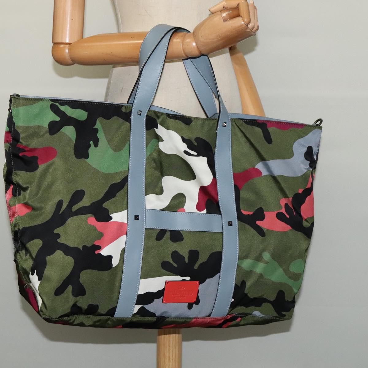 Valentino Garavani Green Nylon Tote Bag (Pre-Owned)