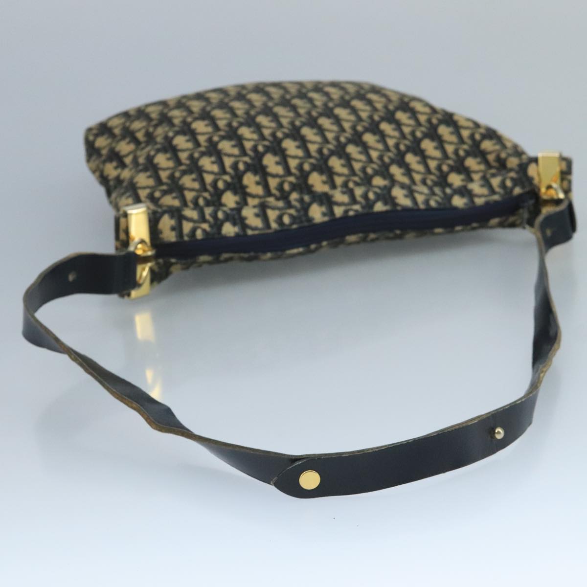 Dior Trotter Navy Canvas Shoulder Bag (Pre-Owned)