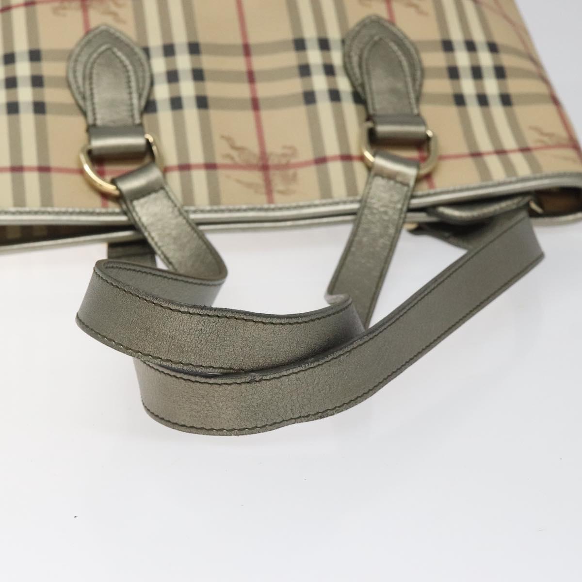 Burberry Haymarket Beige Canvas Shoulder Bag (Pre-Owned)