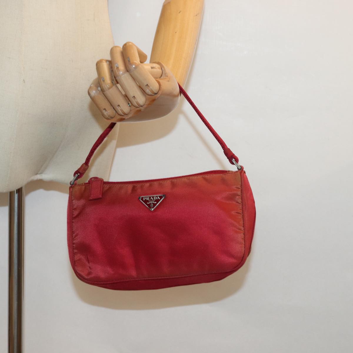 Prada Tessuto Red Synthetic Clutch Bag (Pre-Owned)