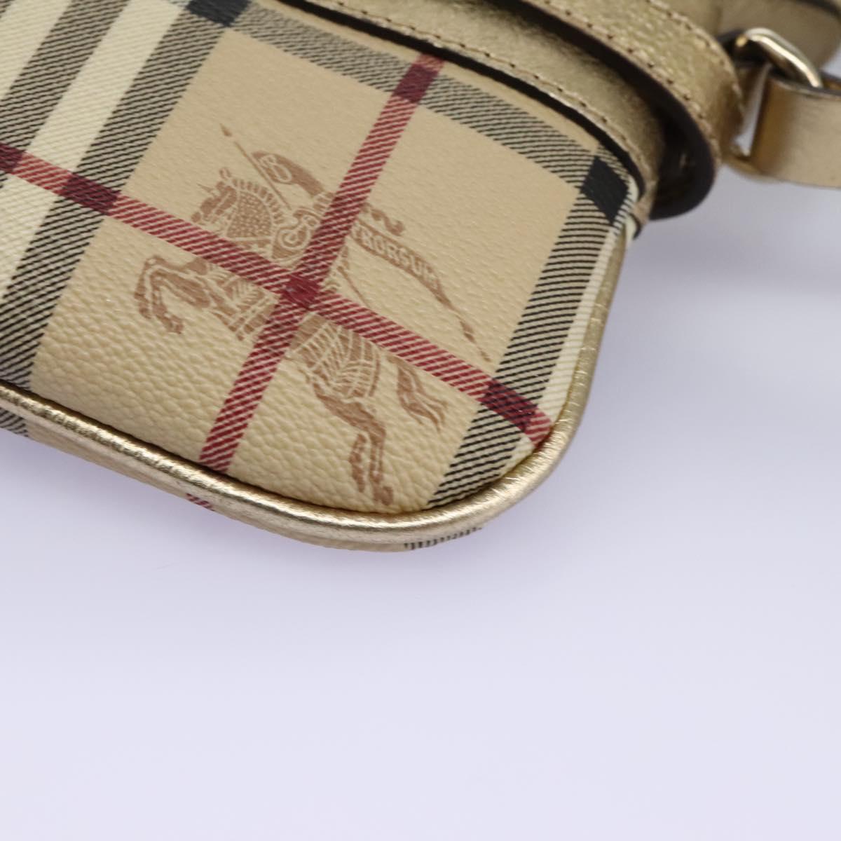 Burberry Haymarket Beige Canvas Shoulder Bag (Pre-Owned)