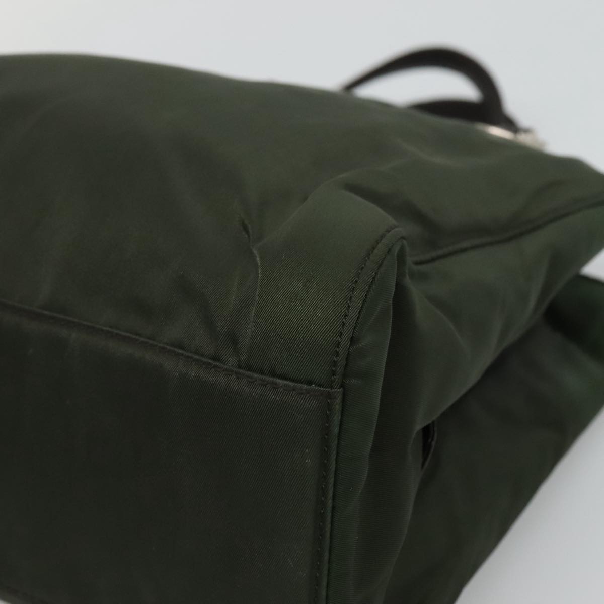 Prada Tessuto Khaki Synthetic Shoulder Bag (Pre-Owned)