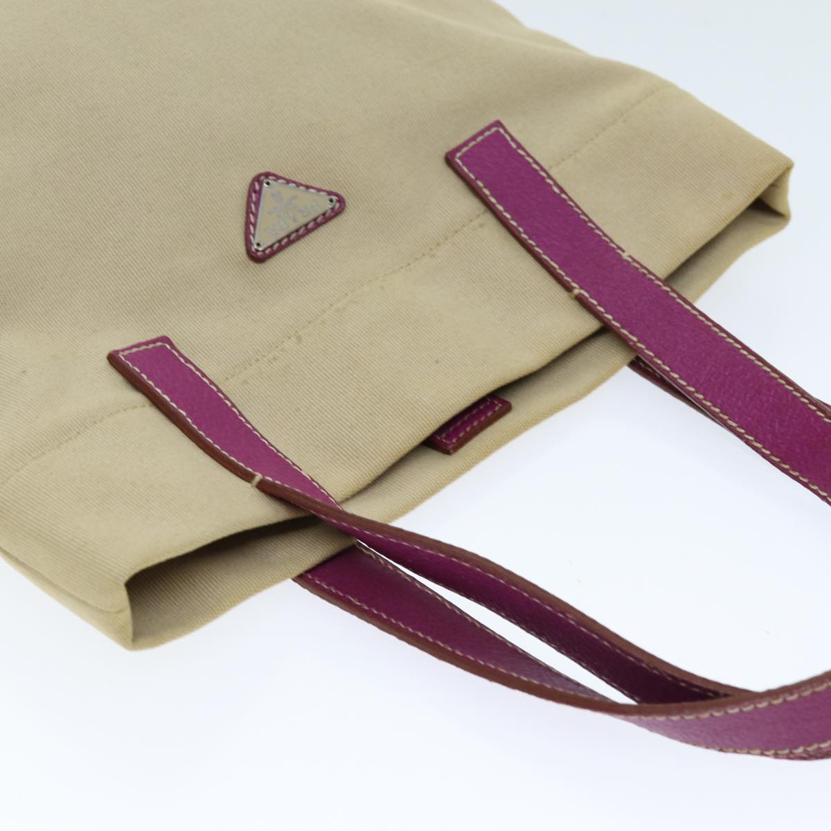 Prada Beige Canvas Tote Bag (Pre-Owned)